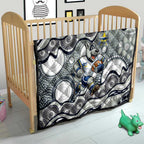 North Queensland Cowboys Quilt Aboriginal Dot Pattern - Rugby Mascot Heritage Pride