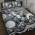 North Queensland Cowboys Quilt Bed Set Aboriginal Dot Pattern - Rugby Mascot Heritage Pride