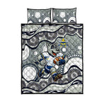 North Queensland Cowboys Quilt Bed Set Aboriginal Dot Pattern - Rugby Mascot Heritage Pride
