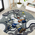 North Queensland Cowboys Round Carpet Aboriginal Dot Pattern - Rugby Mascot Heritage Pride