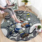North Queensland Cowboys Round Carpet Aboriginal Dot Pattern - Rugby Mascot Heritage Pride