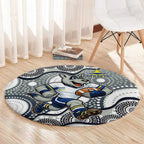 North Queensland Cowboys Round Carpet Aboriginal Dot Pattern - Rugby Mascot Heritage Pride