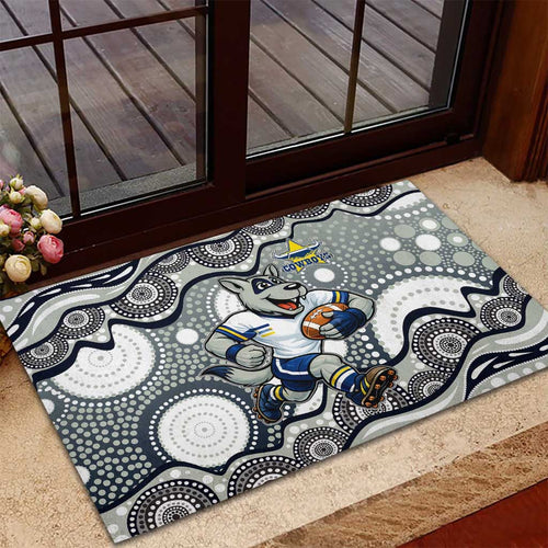 North Queensland Cowboys Rubber Doormat Aboriginal Dot Pattern - Rugby Mascot Heritage Pride