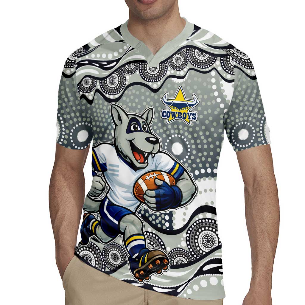 North Queensland Cowboys Rugby Jersey Aboriginal Dot Pattern - Rugby Mascot Heritage Pride