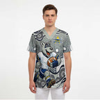 North Queensland Cowboys Scrub Top Aboriginal Dot Pattern - Rugby Mascot Heritage Pride