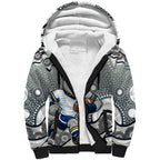 North Queensland Cowboys Sherpa Hoodie Aboriginal Dot Pattern - Rugby Mascot Heritage Pride