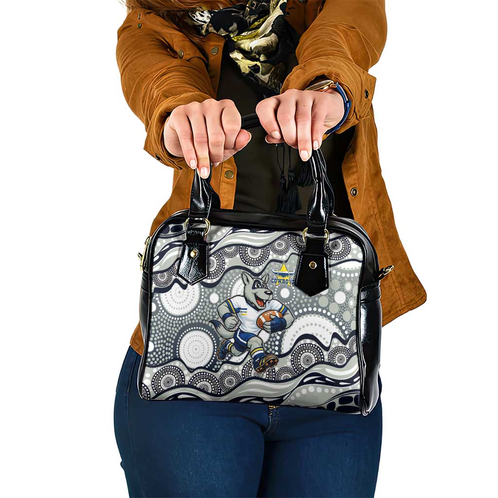 North Queensland Cowboys Shoulder Handbag Aboriginal Dot Pattern - Rugby Mascot Heritage Pride