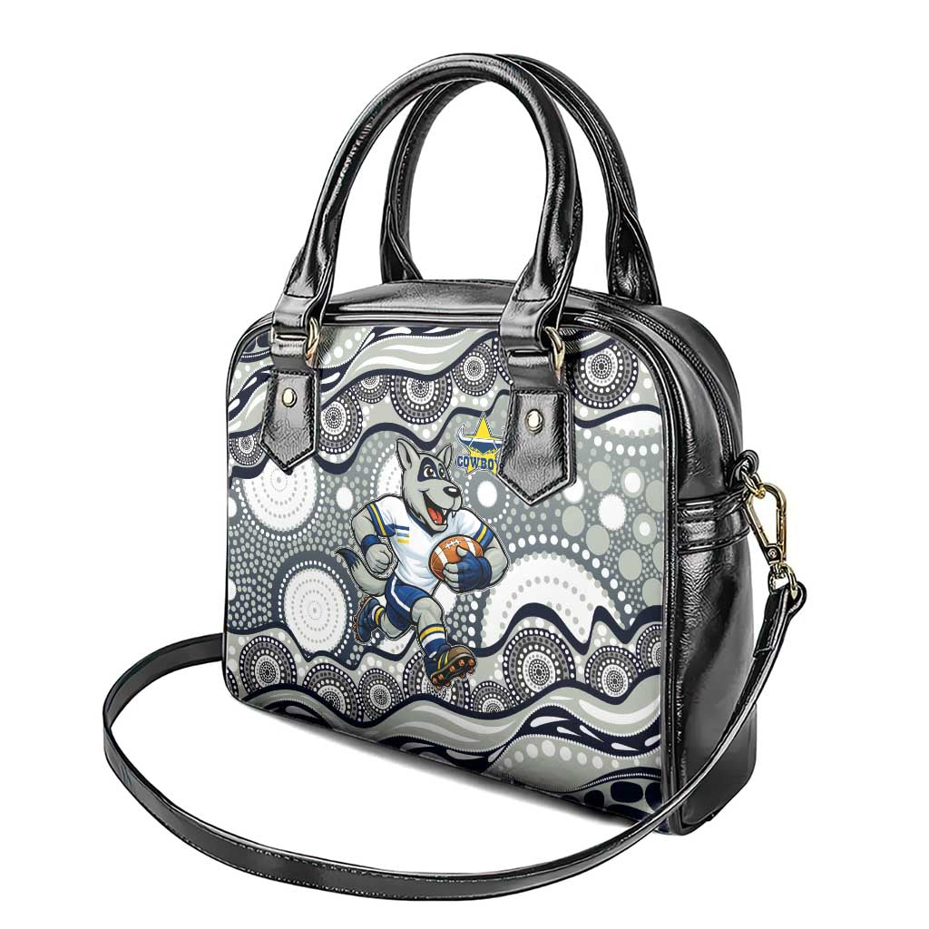 North Queensland Cowboys Shoulder Handbag Aboriginal Dot Pattern - Rugby Mascot Heritage Pride