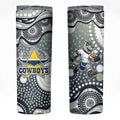 North Queensland Cowboys Skinny Tumbler Aboriginal Dot Pattern - Rugby Mascot Heritage Pride