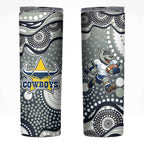 North Queensland Cowboys Skinny Tumbler Aboriginal Dot Pattern - Rugby Mascot Heritage Pride