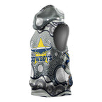 North Queensland Cowboys Sleeveless Hoodie Aboriginal Dot Pattern - Rugby Mascot Heritage Pride