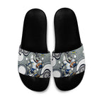 North Queensland Cowboys Slide Sandals Aboriginal Dot Pattern - Rugby Mascot Heritage Pride