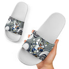 North Queensland Cowboys Slide Sandals Aboriginal Dot Pattern - Rugby Mascot Heritage Pride