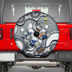 North Queensland Cowboys Spare Tire Cover Aboriginal Dot Pattern - Rugby Mascot Heritage Pride