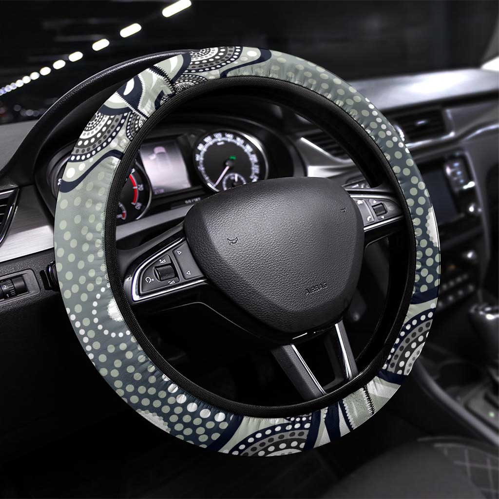 North Queensland Cowboys Steering Wheel Cover Aboriginal Dot Pattern - Rugby Mascot Heritage Pride