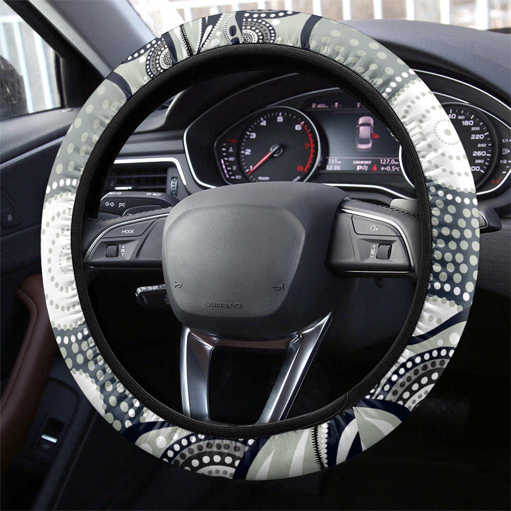 North Queensland Cowboys Steering Wheel Cover Aboriginal Dot Pattern - Rugby Mascot Heritage Pride
