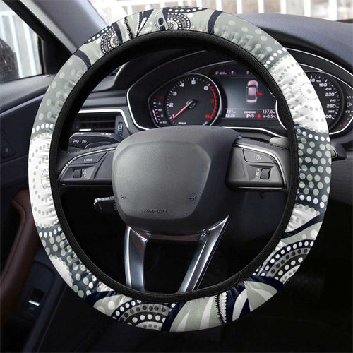 North Queensland Cowboys Steering Wheel Cover Aboriginal Dot Pattern - Rugby Mascot Heritage Pride