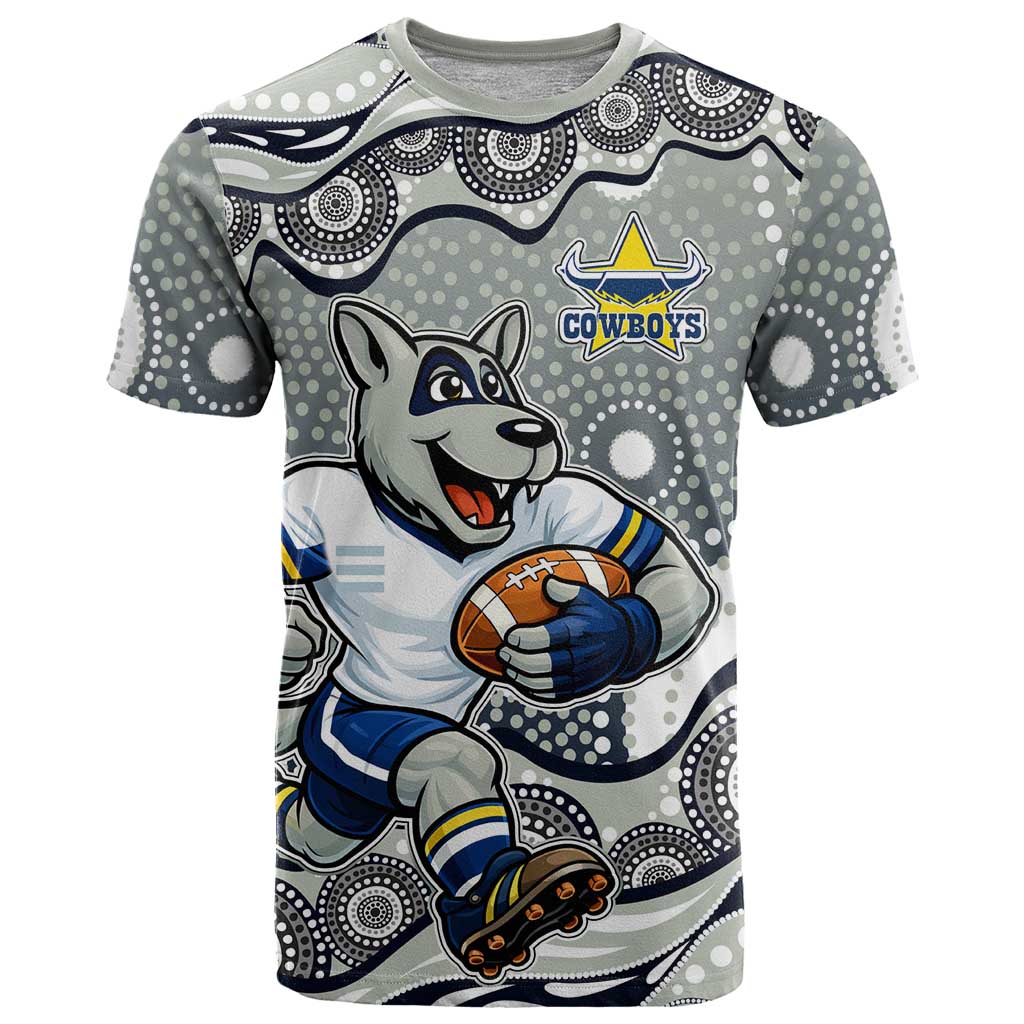 North Queensland Cowboys T Shirt Aboriginal Dot Pattern - Rugby Mascot Heritage Pride