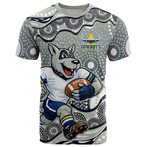 North Queensland Cowboys T Shirt Aboriginal Dot Pattern - Rugby Mascot Heritage Pride