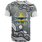North Queensland Cowboys T Shirt Aboriginal Dot Pattern - Rugby Mascot Heritage Pride