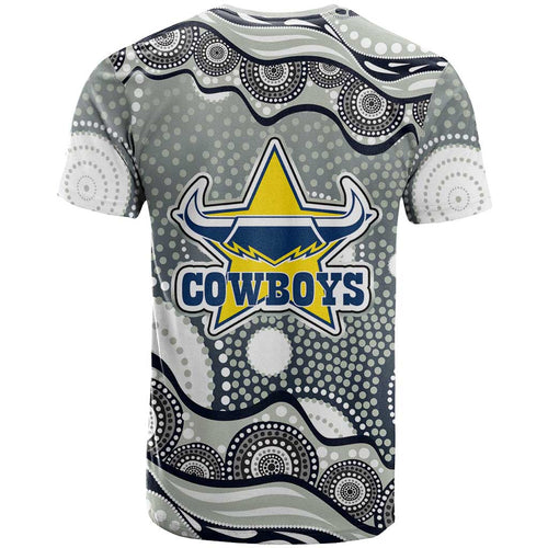 North Queensland Cowboys T Shirt Aboriginal Dot Pattern - Rugby Mascot Heritage Pride