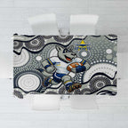North Queensland Cowboys Tablecloth Aboriginal Dot Pattern - Rugby Mascot Heritage Pride