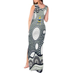 North Queensland Cowboys Tank Maxi Dress Aboriginal Dot Pattern - Rugby Mascot Heritage Pride