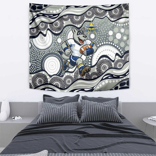 North Queensland Cowboys Tapestry Aboriginal Dot Pattern - Rugby Mascot Heritage Pride