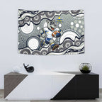 North Queensland Cowboys Tapestry Aboriginal Dot Pattern - Rugby Mascot Heritage Pride