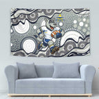 North Queensland Cowboys Tapestry Aboriginal Dot Pattern - Rugby Mascot Heritage Pride