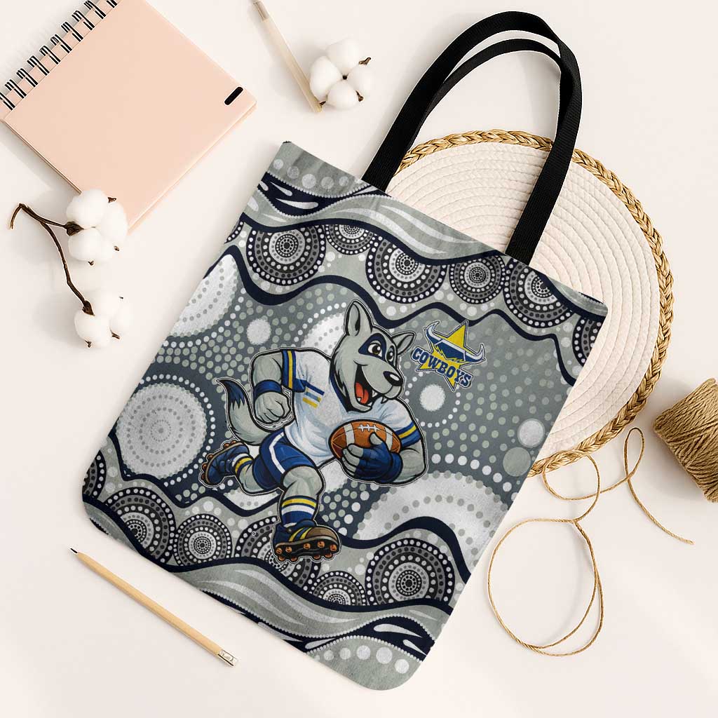 North Queensland Cowboys Tote Bag Aboriginal Dot Pattern - Rugby Mascot Heritage Pride
