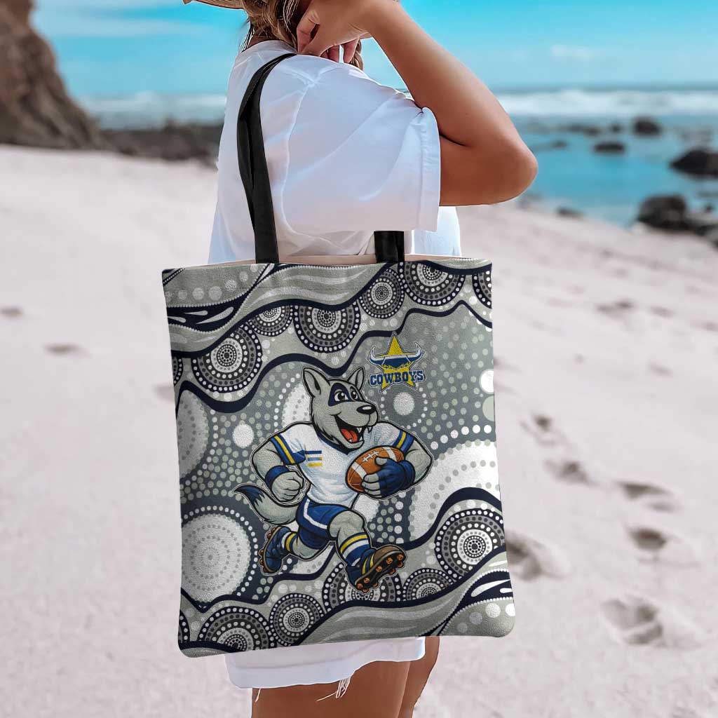 North Queensland Cowboys Tote Bag Aboriginal Dot Pattern - Rugby Mascot Heritage Pride