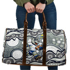 North Queensland Cowboys Travel Bag Aboriginal Dot Pattern - Rugby Mascot Heritage Pride