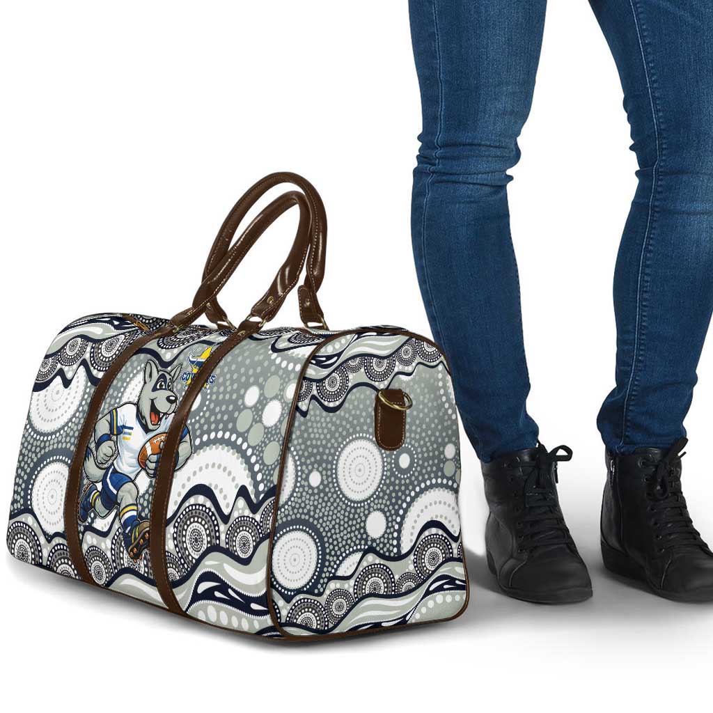 North Queensland Cowboys Travel Bag Aboriginal Dot Pattern - Rugby Mascot Heritage Pride
