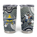 North Queensland Cowboys Tumbler Cup Aboriginal Dot Pattern - Rugby Mascot Heritage Pride