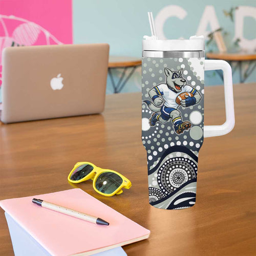 North Queensland Cowboys Tumbler With Handle Aboriginal Dot Pattern - Rugby Mascot Heritage Pride