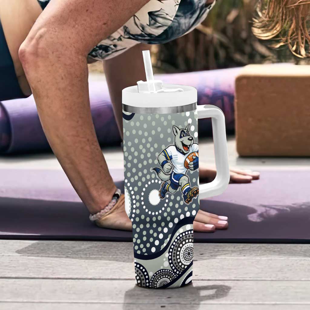 North Queensland Cowboys Tumbler With Handle Aboriginal Dot Pattern - Rugby Mascot Heritage Pride