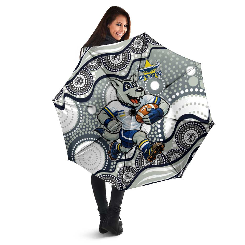 North Queensland Cowboys Umbrella Aboriginal Dot Pattern - Rugby Mascot Heritage Pride