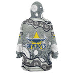 North Queensland Cowboys Wearable Blanket Hoodie Aboriginal Dot Pattern - Rugby Mascot Heritage Pride