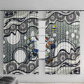 North Queensland Cowboys Window Curtain Aboriginal Dot Pattern - Rugby Mascot Heritage Pride