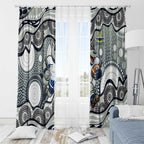 North Queensland Cowboys Window Curtain Aboriginal Dot Pattern - Rugby Mascot Heritage Pride