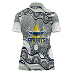 North Queensland Cowboys Women Polo Shirt Aboriginal Dot Pattern - Rugby Mascot Heritage Pride