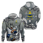 North Queensland Cowboys Zip Hoodie Aboriginal Dot Pattern - Rugby Mascot Heritage Pride
