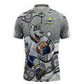 North Queensland Cowboys Zipper Polo Shirt Aboriginal Dot Pattern - Rugby Mascot Heritage Pride