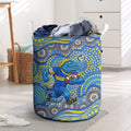 Parramatta Eels Laundry Basket Aboriginal Dot Pattern - Rugby Mascot Heritage Pride
