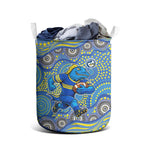 Parramatta Eels Laundry Basket Aboriginal Dot Pattern - Rugby Mascot Heritage Pride