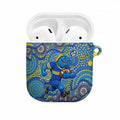 Parramatta Eels AirPods Case Aboriginal Dot Pattern - Rugby Mascot Heritage Pride