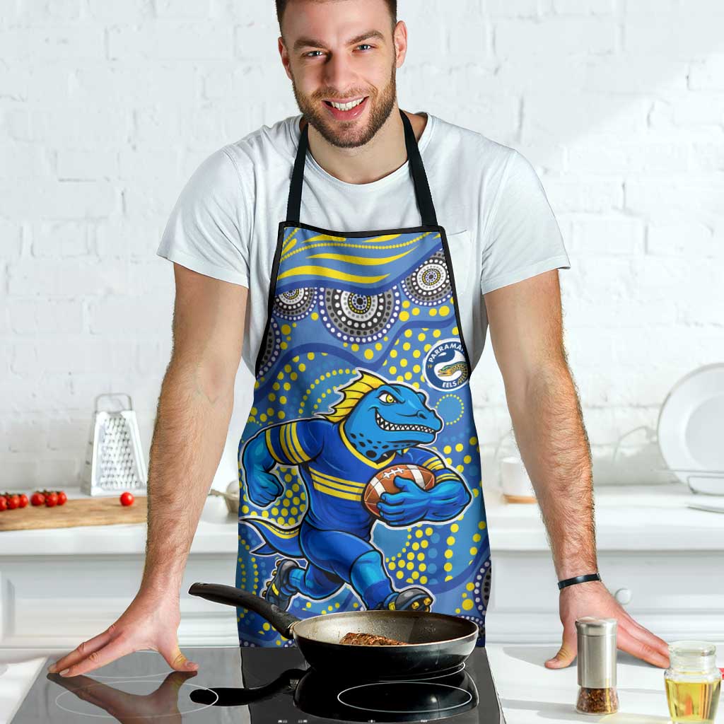 Parramatta Eels Apron Aboriginal Dot Pattern - Rugby Mascot Heritage Pride