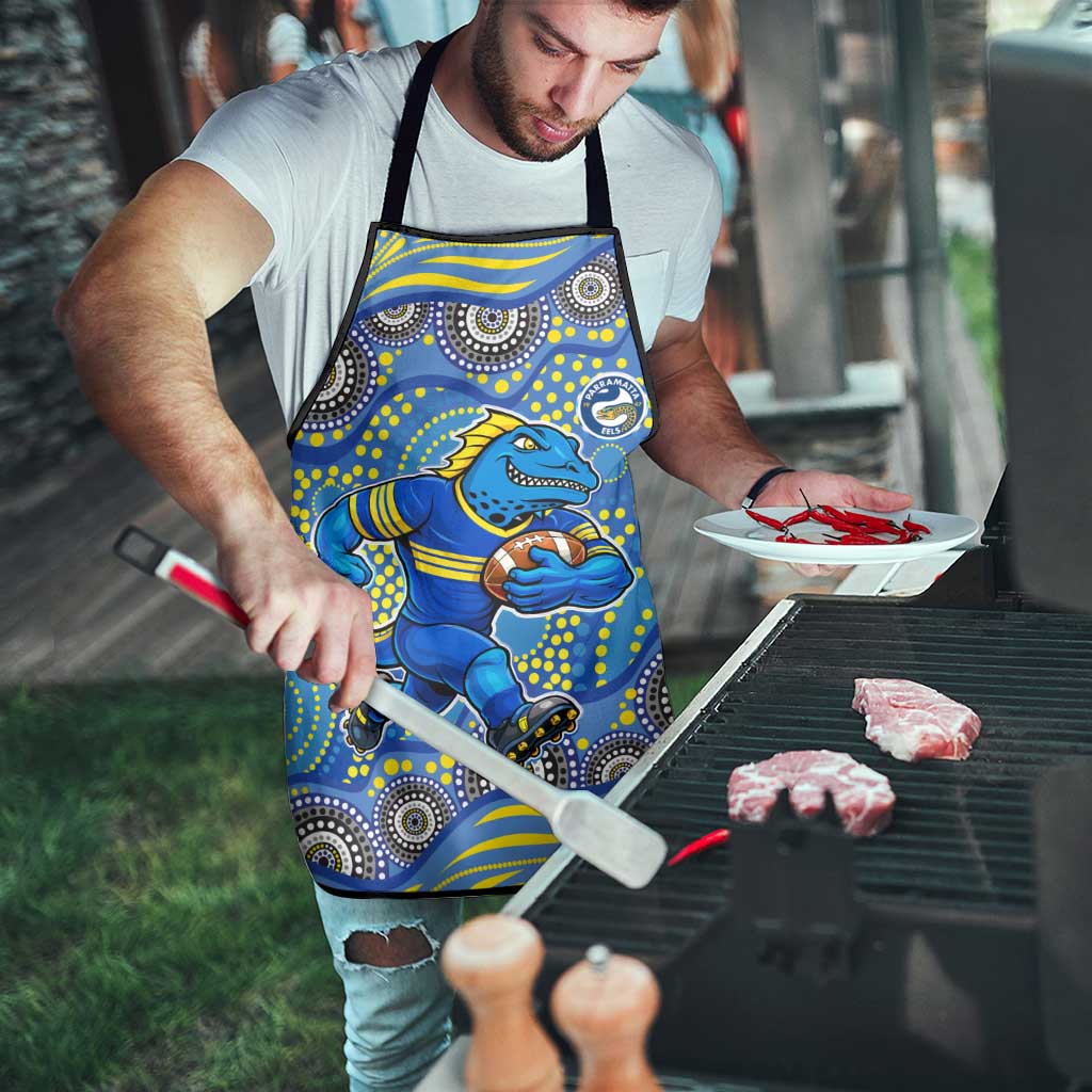 Parramatta Eels Apron Aboriginal Dot Pattern - Rugby Mascot Heritage Pride