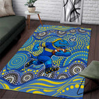 Parramatta Eels Area Rug Aboriginal Dot Pattern - Rugby Mascot Heritage Pride